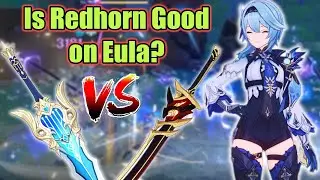 Redhorn Stonethresher VS Song of Broken Pines Damage Comparison on Eula | Genshin Impact