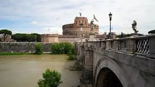 STOCK FOOTAGE - St. Angelo Bridge, Rome  [FREE NO COPYRIGHT]