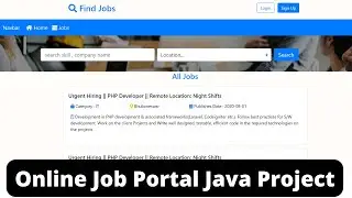 Online Job Portal Advance Java Project | Java Web Project