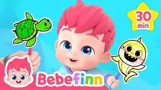 🦈Sharks Under The Sea! | Bebefinn Shark Month Compilation | Nursery Rhymes & Kids Songs