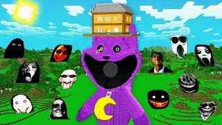 SURVIVAL CATNAP with JEFF THE KILLER and 100 SCARY NEXTBOTS in Minecraft