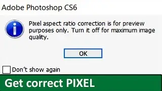 Pixel aspect ratio correction is for preview purposes only | Adobe Photoshop