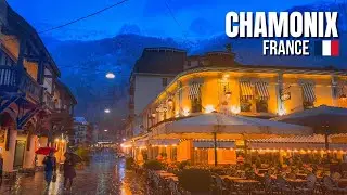 Chamonix, France 🇫🇷 Snowy Evening Walk in a Magical French Alpine Town【4K HDR】