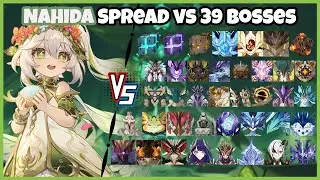 C0 Nahida Spread vs 39 Bosses (WL 9) Without Food Buff | Genshin Impact