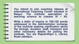 Do you Want to write a letter of Inquiry | Writing Skills| Class 10th Board Exam