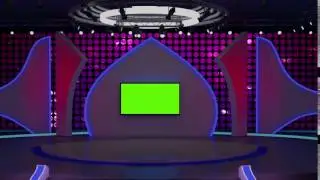 Entertainment tv studio set virtual green screen background loop 01