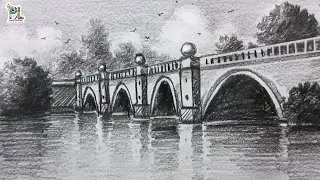 Rough and Scribble A Bridge Art with Pencil sketch and shading | Easy Art