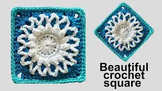 OMG😍Such An Amazing Crochet Square For Blankets and Throw👉Step by Step Tutorial👉 Beginners@sara1111