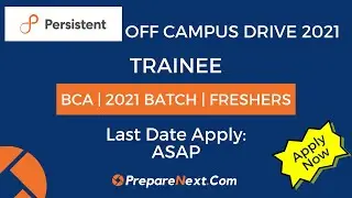 Persistent Systems Off Campus Drive 2021 | Trainee | IT Job | Engineering Job