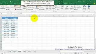 How to use a button to show hide columns in Excel?