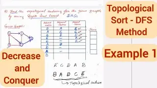 Lec48: Topological Sort- DFS Method
