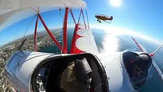 2020 La Jolla Christmas Parade in a 2T-1A-2 Great Lakes Biplane