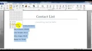 Working with MS Word tables - Converting formatted delimited text to a table