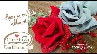 Come realizzare una Rosa in velluto abbinata con termo biadesiva