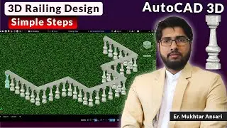 How to Make Beautiful 3D Railing in AutoCAD in Hindi