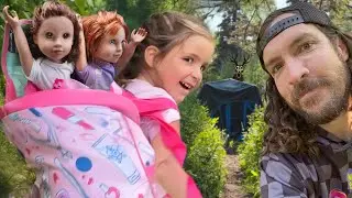 FiRST TiME CAMPiNG in the FOREST!! Road Trip to the Mountains! Adley Niko & Navey Make a Fire & Tent