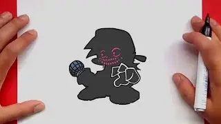 How to draw EVIL Boyfriend in Different Way - Very Easy | Friday Night Funkin