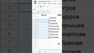 Нумерация строк в гугл таблицах 