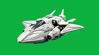 Spaceship 7 (front and back) | 4K, Green screen, science fiction