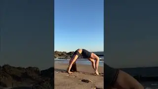We are but waves of one ocean #waves #yoga #beach #backbend #shorts