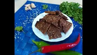 Мясные чипсы к пиву. Вкус просто супер! Невозможно оторваться!!! Попробуйте приготовить.