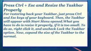How to fix Windows 7 taskbar missing