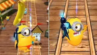 Minion Rush: Thong Stuart Minion Collects Bananas with Freeze Ray at Super Silly Fun Land