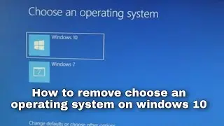 How to remove choose a operating system from windows 10
