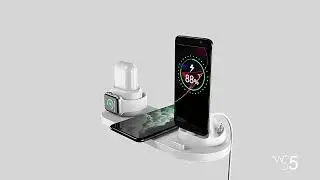 6 in 1 15W Wireless Charger for Fast Charging Is Suitable for IPhoneiWatchAirPods