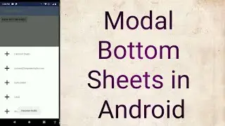Implement Modal Bottom Sheet in Android