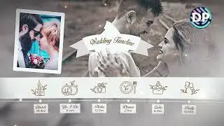 Wedding invitation with horizontal and vertical slideshow effects in After Effects