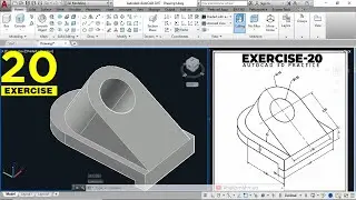 Autocad 3D Practice Drawing | Mechanical Exercise 20 | Autocad 3D Example Tutorial 20