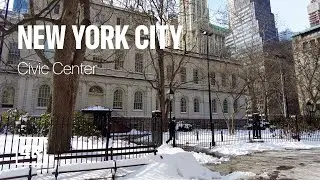 [4K] New York City 🗽 Winter Walk - Civic Center & City Hall Park [Jan. 2022]