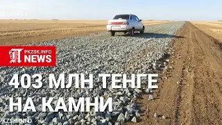 Дорога в Уалихановском районе на севере Казахстана