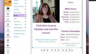 Links to modules in the left navigation bar in Canvas