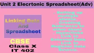 Linking Data And Spreadsheet | Class X IT 402 | Electronic Spreadsheet Advanced : Unit 2
