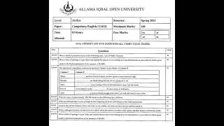 1423 past paper smestr spring 2023! aiou course code 1423 old paper