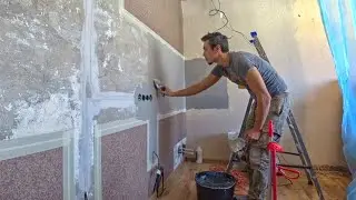 ФАРТУК НА КУХНЕ ИЗ ГИПСОВОЙ ШТУКАТУРКИ ! РЕМОНТ КУХНИ ЗА КОПЕЙКИ ! СТОЛЫЧ !