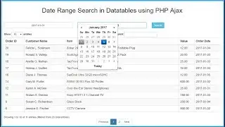 Date Range Search in Datatables using PHP Ajax