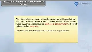 Derivatives of Functions in Parametric Forms