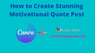 How to make make Motivational quotes for Social Media | Canva Tutorial | Brainyquotes | IGMQ