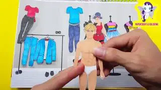 Paper Dolls Miraculous Ladybug and Cat Noir Dress Up For a Wedding   Homemade Activities