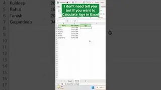 Age Calculation in Excel‼️ 
