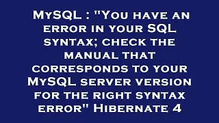 MySQL : 