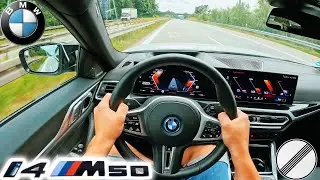 2024 BMW i4 M50 | 544PS | TopSpeed Drive on German Autobahn