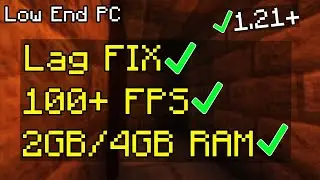 Minecraft 1.21.4 TLauncher Low End PC Lag and Shuttter FIX | 100+ FPS on 2GB/4GB RAM (2025)