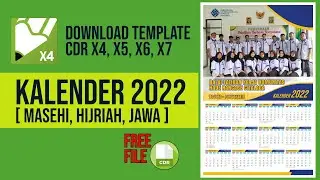 File CDR | Download Template Kalender 2022 Masehi, Hijriah, Jawa