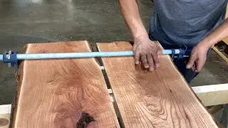Mahogany Slab Coffee Table / Feel the Beautiful Grain of Korean Mahogany Chamjuk / Woodworking