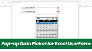 Pop-up Date Picker for Excel VBA UserForm