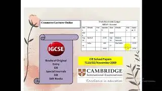 Books of original Entry CIE |7110/02/November 2009| Khan Account Eastern Retailers Account | IGCSE